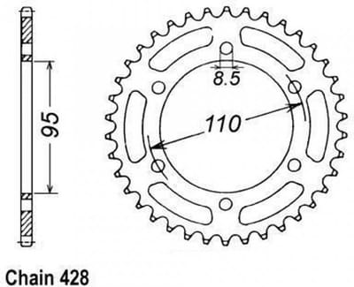 Couronne de transmission Sifam pour Moto Cagiva 125 ELEFANT RE 1984 à 1988 Neuf
