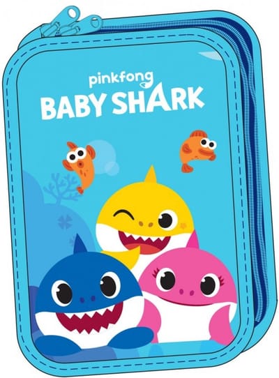 Baby Shark - Etui - Blauw - Pinkfong - Gevuld schooletui