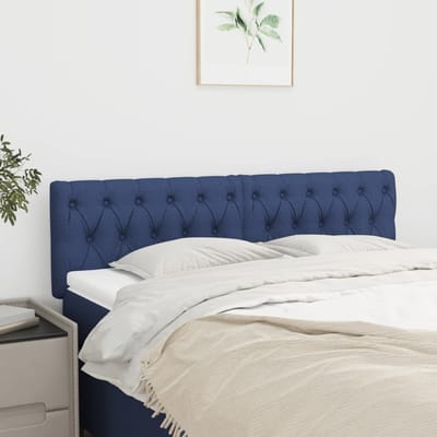 vidaXL - Hoofdborden - 144x7x78/88 - cm - stof - blauw