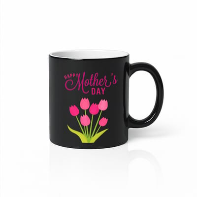 Tovermok Moederdag - Warmtegevoelige Kleurwisselende Beker - Roze Tulpen Verrassingstraktatie
