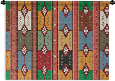 Wandkleed - Wanddoek - Geometrie- Patronen - Zuid-Amerika - 60x45 cm - Wandtapijt