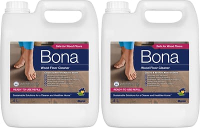 Bona Houten Vloer Reiniger - 2 x 4 Liter Multipack - Parketreiniger - Streeploos - Sneldrogend - Vloerreiniger Vloeistof (Ook Geschikt Voor Robotstofzuiger Met Dweilfunctie)