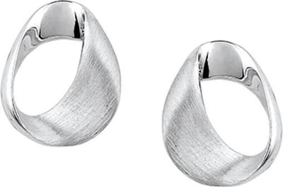 The Jewelry Collection Oorknoppen Poli/mat - Zilver Gerhodineerd
