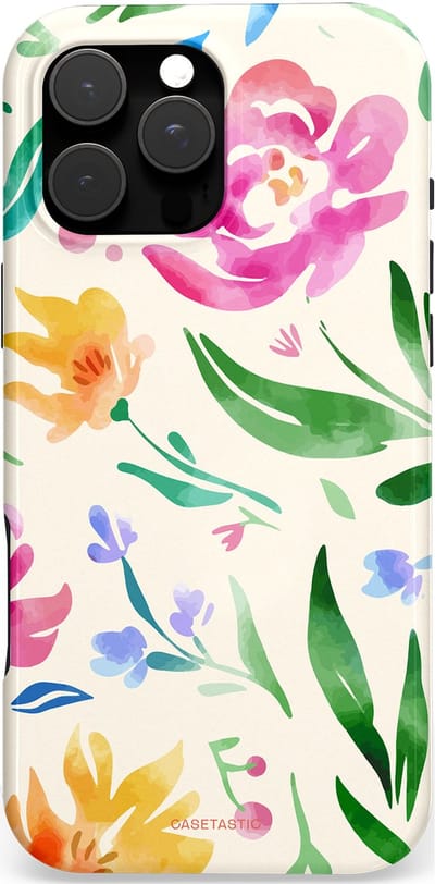 Casetastic Hoesje Geschikt voor Apple iPhone 16 Pro Max Magsafe - Stijlvolle Beschermende Duo-layer Case - Waterflora