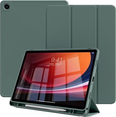 Casemania Hoes Geschikt voor Samsung Galaxy Tab A9 Plus (11 inch) - Groen - Tri Fold Tablet Case - Smart Cover