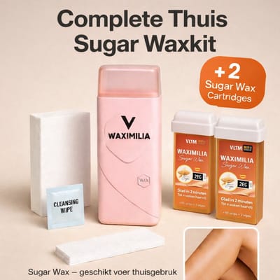Professionele Wax Apparaat Waximilia - Elektrische Waxverwarmer - Professionele Thuis Ontharing met 100 ml Waxkit voor Benen, Oksels en Bikinilijn - Snelle Verwarming - Wax Heater - Wax Set - met 2 Refills & Wax Strips = Wax Roller