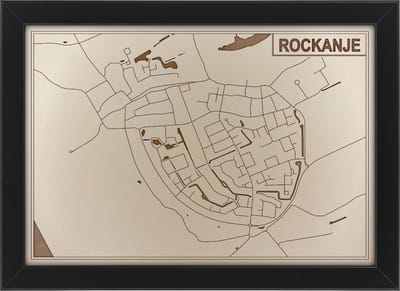 Houten stadskaart van Rockanje