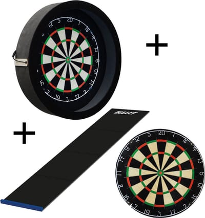 Darts Set - Sorpresa PRO set - Zwart - dartbord - dartmat - dartbord verlichting