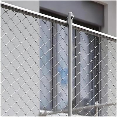 Flexibel roestvrijstalen draadgaas, 1x4m veiligheidsnet voor trappen en balkons, maaswijdte 15cm, metalen hekwerk, bescherming voor buitenleuningen (maaswijdte 15cm 1,5x1m)