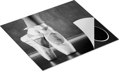 Chefcare Inductie Beschermer Ballet Schoenen van een Ballerina - Zwart Wit - 60x50 cm - Afdekplaat Inductie - Kookplaat Beschermer - Inductie Mat