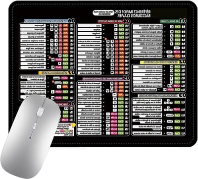 Zwarte Muismat voor Excel, Ideaal voor Spreadsheets en Kantoorwerk | Antislip, Gestikte Randen (25 x 30 x 0.3 cm)