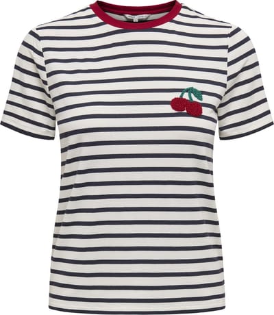 Only T-shirt Onlheart Life S/s Tee Jrs Noos 15318959 Cloud Dancer/night Sky Dames Maat - M