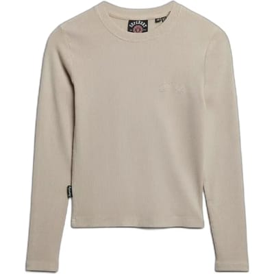 Superdry Garment Dyed Athletic Essentials Geribd Topje met Logo Grey Grootte: 40