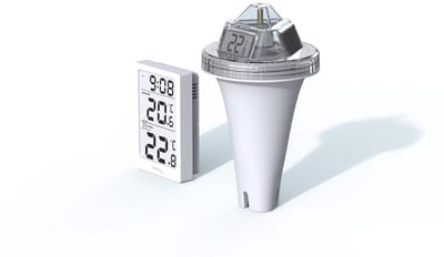 Draadloze Zwembadthermometer - Water Temperatuur Meter - Buiten Meten - Dubbele Sensor - 23x12x11cm - Zwart