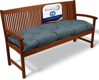 Beautissu Flair BK Bankkussen 100x50x10 cm Blauwgrijs – Zit- en Rugkussen