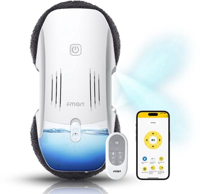 Fmart T10pro Raamreinigingsrobot, 3800PA zuigkracht, dubbele spuitkruiswaterpomp, 120ml watertank, intelligente AI-routeplanning, randdetectietechnologie, bedienbaar via app
