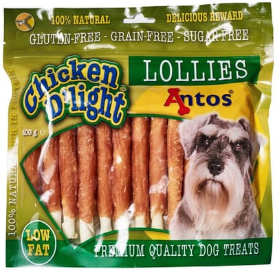 Antos Chicken D'Light Lollies - Hondensnacks - Rund Kip 400 g
