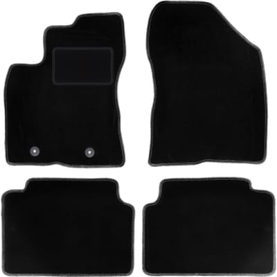 Zwarte veloursmatten voor: Toyota Avensis III T27 stationwagen, sedan, liftback (2009-2013)