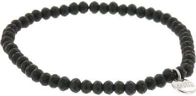 Biba Kralen Armband Mat Zwart | 4 mm