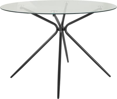 Silvie-Eettafel - Rond Glas/Zwart