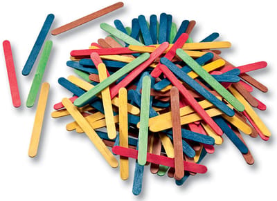 folia houten stokjes 'Pastel', lengte: 114 mm, pastelkleuren