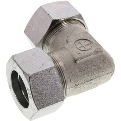 38S Verzinkt Stalen Elbow 90deg Snijring 315 Bar DIN 2353 - FL2E-C-EZ-38-S