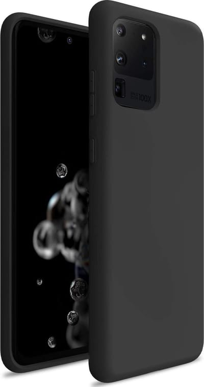 Hoesje Geschikt Voor Samsung Galaxy S20 Ultra Hoesje - Fluweelzachte Microvezel Siliconen Back Cover – Zwart