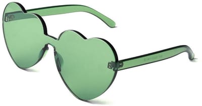 Bril hartjesvorm - Zonnebril - Carnaval - Verkleedkleding - Party glasses - Grappige/gekke bril - Groen - Jonyx