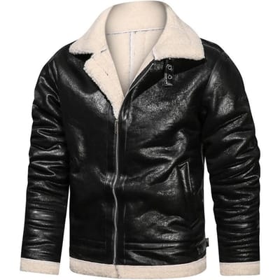 Casual revers geïntegreerde kunstbont herenjas Europese en Amerikaanse modetrend leren jas voor heren 4XL gray