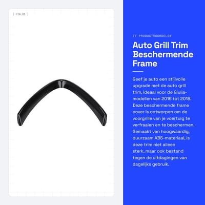 Dailygoods- Grill Trim - Zelfklevend - ABS Kunststof - Luxe Glanzend - Auto Accessoire - Geschikt voor Giulia (2016-2018)
