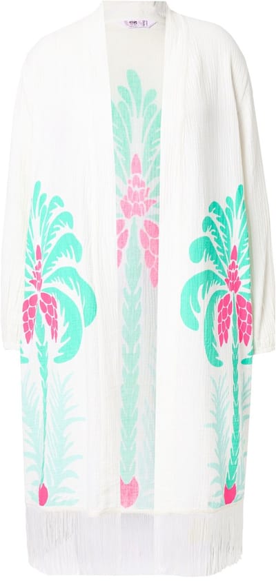Angel of Style - Dames - Kimono mousseline palmenprint - Off-white - Maat 56