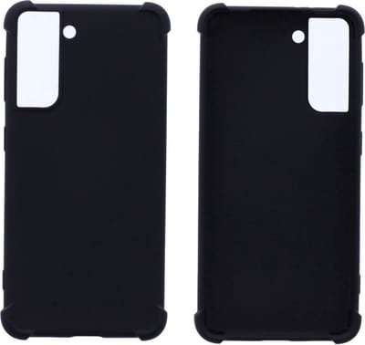 Shockproof Flexibele achterkant Silicone hoesje zwart Geschikt voor: Samsung Galaxy S21