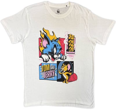 Tom & Jerry - Pop Art Heren Tshirt - S - Wit