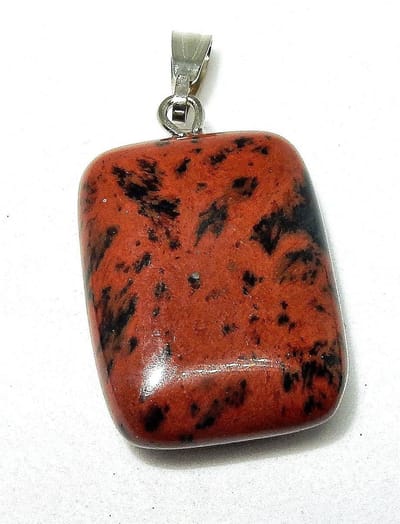 Platte edelsteen hanger  Mahonie Obsidiaan