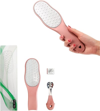 Professionele Voetvijl - Eeltverwijderaars - Pedicure - Eeltrasp- 10 extra stukseeltmesjes- Pedicure-2 in1-GrooHaley familyt