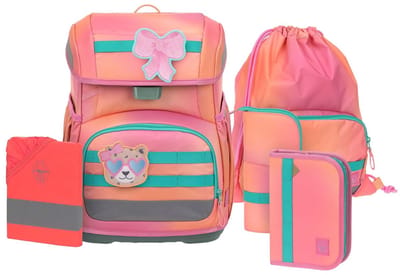 Lässig schooltas regenhoes Light Unique School Set 7-delig Sunset Pink abrikoos roze