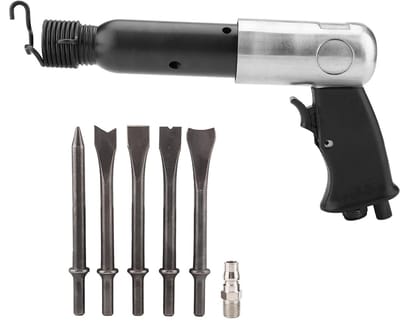 Dailygoods- Luchthamer 250 mm - Slijtvast Ontwerp - Pneumatische Hamer - Gereedschapsset met Beitel Bits - Geschikt voor Lassen - Grote Opslagcapaciteit