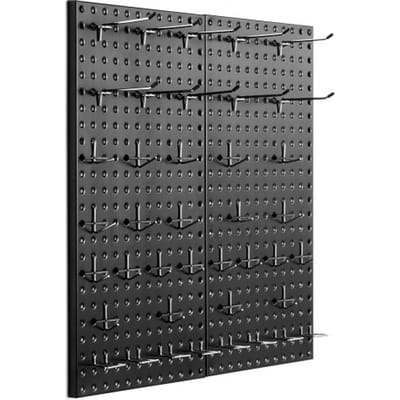 VEVOR Gereedschapswand, 61 x 30 cm, set van 2, wandorganizer met accessoires, gereedschapswand voor woonkamer, garage, gereedschapsopslag, kantoororganisatie, hobbykamer, keuken, huis, zwart