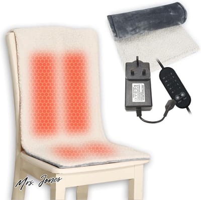 Mrs. Jones Verwarmd kussen USB-verwarmd zitkussen - 10 uur timer - 3 temperatuurinstellingen - machine wasbaar - rug nek schouderpijnverlichting - 100 x 40 .
