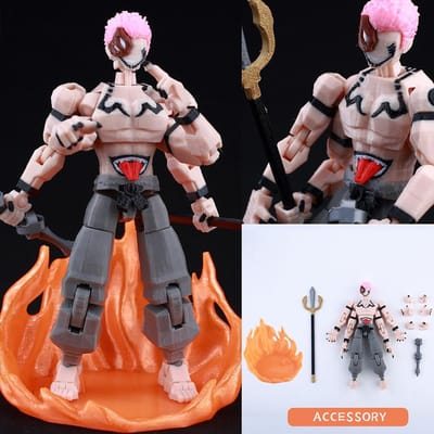Figurine d'action imprimée en 3D Dummy13 Jujutsu Kaisen Ryomen Sukuna Modèle Anime Jouets Multi-Articulés Articulable Jouet de Collection Cadeau