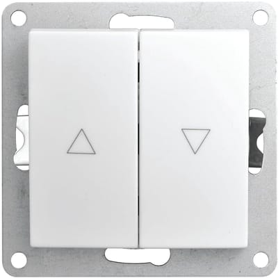 Jaloezieknop Inbouw - Raambekleding Bediening - Elektrische Jaloezieën - Ontwikkeld in Duitsland - 60 mm Inbouwdiameter - Wit