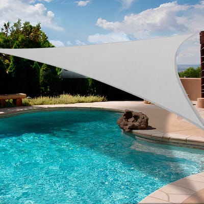 Pro Care Excellent Quality® Driehoek Sunshade Sail 5.7x4x4m UV400 WaterProof Luifel - MET BEVESTIGINGSET - 100%HDPE - Schaduwdoek - Outdoor Garden - Beach - Camping Patio - Pool Canapé - Tent Sun Shelter - Grijs - Driehoek