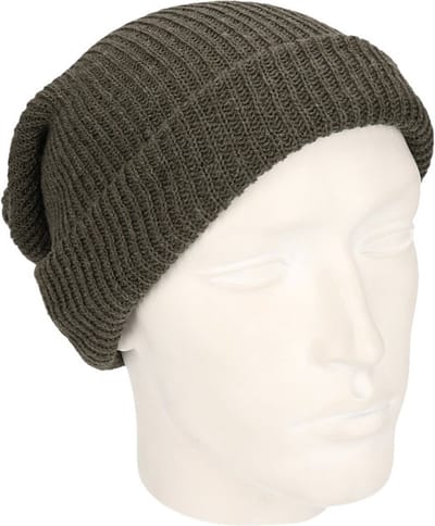 Basic beanie muts lang grijs voor heren