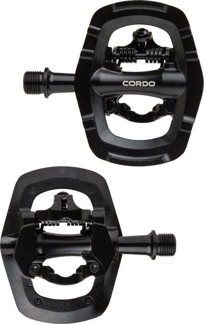 Cordo Double - MTB Pedalen - SPD klikpedalen - Multifunctionele Platformpedalen - Zwart