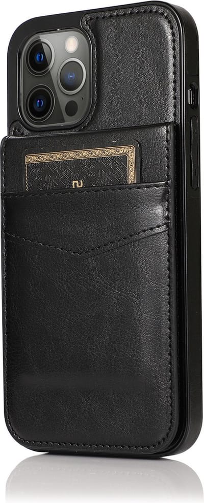 Hoesje geschikt voor iPhone 8 - Backcover - Pasjeshouder - Portemonnee - Kunstleer - Zwart