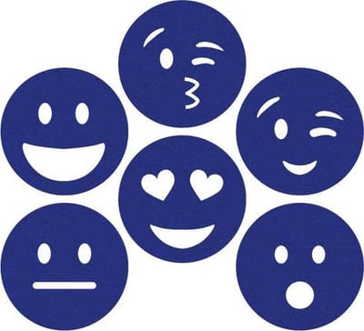 Smileys vilt onderzetters - Donkerblauw - 6 stuks - ø 9,5 cm - Tafeldecoratie - Glas onderzetter - Cadeau - Woondecoratie - Tafelbescherming - Onderzetters voor glazen - Keukenbenodigdheden - Woonaccessoires - Tafelaccessoires