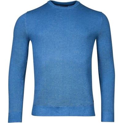 Baileys Trui Crew Neck Body And Sleeves Two-Tone Structure Jacquard Bright Cobalt / male
