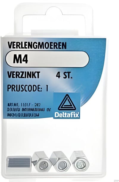 Deltafix - Verlengmoer m4 verz 4st