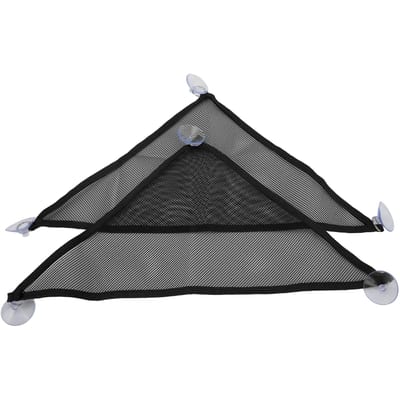 2 pièces Hamac Reptile Dragon Barbu Hamac Triangulaire en Maille avec Ventouses pour Iguanes Anoles Geckos Serpents Noir L L 120x60x0.3cm / 47.2x23.6x0.1in noir