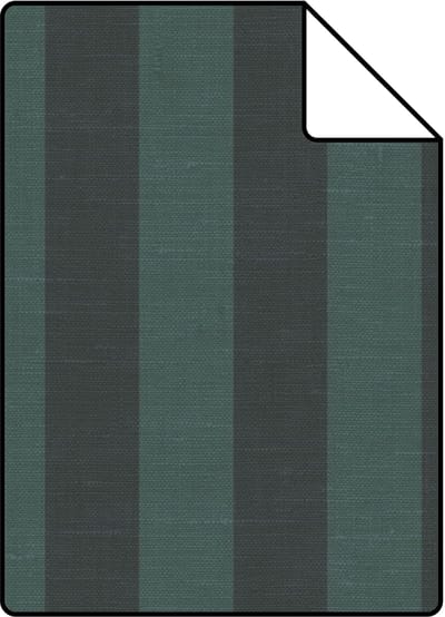 Proefstaal ESTAhome behang linnen-look strepen blauw en groen - 26.5 x 21 cm - 132249-S